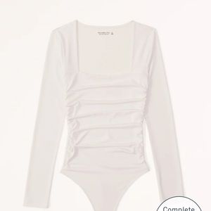 Abercrombie ruched body suit square neck